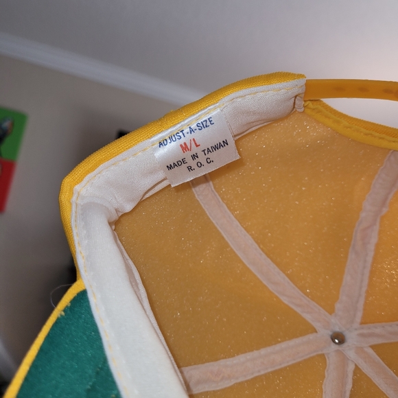 Vintage HOPS Patch Snapback Cap 90s Foam Pannels Logo Yellow Embroidered - Picture 7 of 7